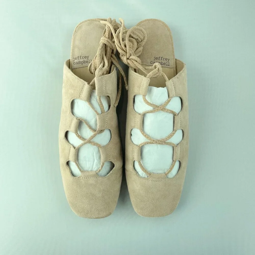 Jeffrey Campbell Tan Lace-Up Flats - Picture 5 of 7
